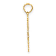 14K Gold Caduceus Pendant with Polished Finish Solid and Durable Design