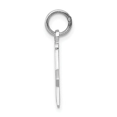 14K White Gold Masonic Symbol Charm with Polished & Textured Finish for Men