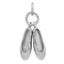 14K White Gold Solid Polished 3-D Moveable Ballet Slippers Charm