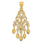 14k Polished Diamond-cut Chandelier Pendant