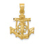 Mariners Cross Casted Pendant in 14K Yellow Gold, 24mm - Sophia Jewelers
