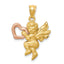 Angel Charm in 14K Two-Tone Gold, 36mm Diamond-Cut - Sophia Jewelers