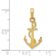 14K Gold Men's 3D Anchor Pendant with Polished Finish Sophia Jewelers