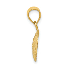 14K Gold Sand Dollar Pendant with Polished Laser-Cut Design