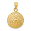 14k Solid Polished Laser-Cut Sand Dollar Pendant