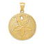 14k Solid Polished Laser-Cut Sand Dollar Pendant