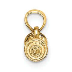14K Solid Polished 3-D Dumbbell Charm