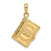 14K 3D Ten Commandments Bible Pendant