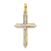 14k Two-tone Fancy Cross Pendant