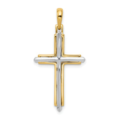 14k Two-tone Fancy Cross Pendant