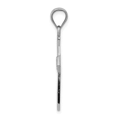 14K White Gold Passion Cross Pendant with Rhodium PlatingSolid Cast