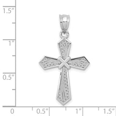 14K White Gold Passion Cross Pendant with Rhodium PlatingSolid Cast