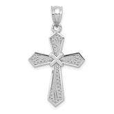 14k White Gold Passion Cross Pendant