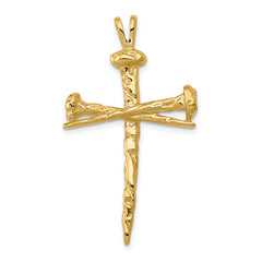 14K Polished Nail Cross Charm