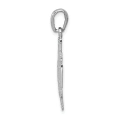 14K White Gold Jerusalem Cross Pendant with Polished Reversible Design