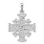 Jerusalem Cross Pendant in 14K White Gold, 32mm Textured Reversible - Sophia Jewelers