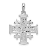 14k White Gold Jerusalem Cross Pendant