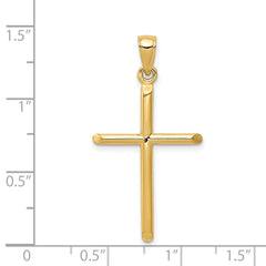 14K Gold Polished Cross Pendant with Solid 3D Design Sophia Jewelers