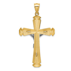 14K Two-Tone Gold Crucifix Pendant with Polished Finish 61mm