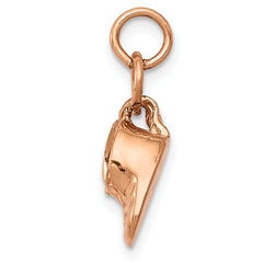 14K Rose Gold 3D Moveable Baby Shoes Charm Elegant Themed Pendant