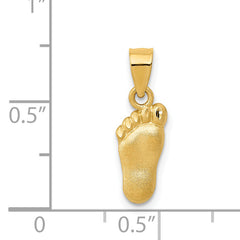 14K Gold Diamond-Cut Foot Charm with Solid Cast Design