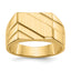 14k 13.0x11.0mm Open Back Diagonal Mens Signet Ring