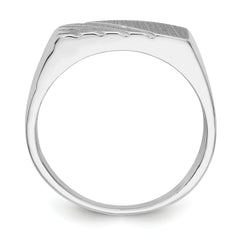 14k White Gold 7.5mm x 16.3mm Open Back Men's Signet Ring