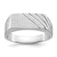 Men's Stripe Open Back Signet Ring in 14K White Gold, Size 11 - Sophia Jewelers