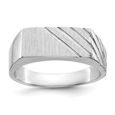 14k White Gold 7.5mm x 16.3mm Open Back Men's Signet Ring