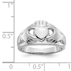 14k White Gold Ladies Claddagh Ring