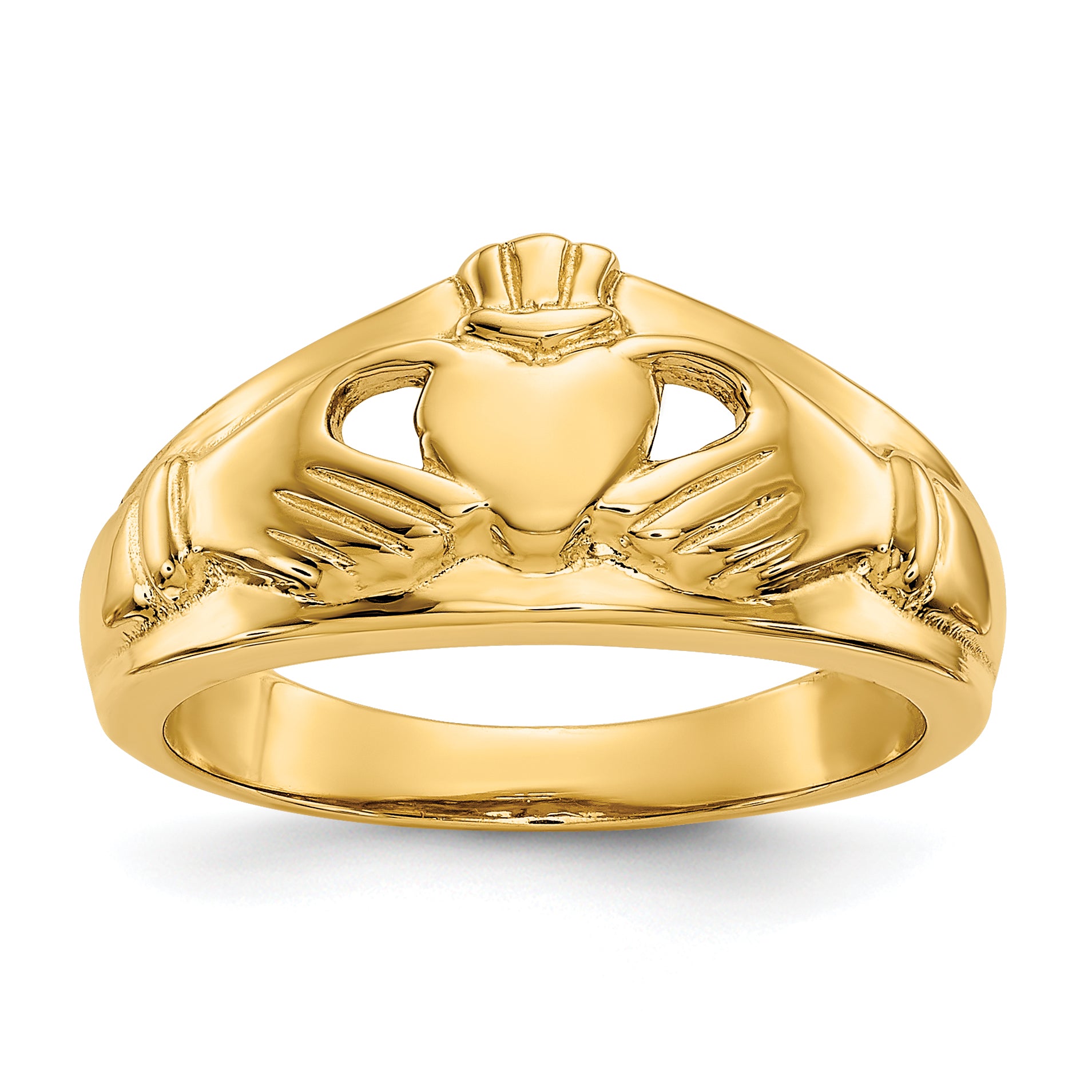 14k Polished Ladies Claddagh Ring