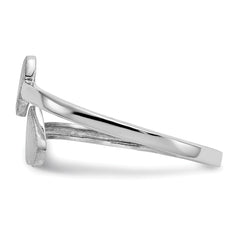 14k White Gold Double Heart Ring