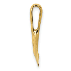 14K Gold Whale Tail Pendant Slide for Men  Solid Casted Design
