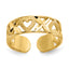 14k Diamond-cut X & Heart Toe Ring