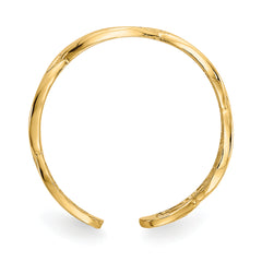 14K Yellow Gold Polished Weave Toe Ring, 4 mm Band Width