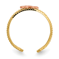 14k Two-tone Flower Toe Ring