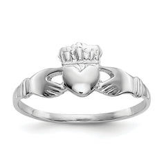 14k White Gold Ladies Claddagh Ring