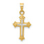 14k w/Rhodium Hollow Cross Charm