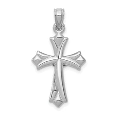 14K White Gold Polished Reversible Crucifix Pendant Elegant and Versatile Design