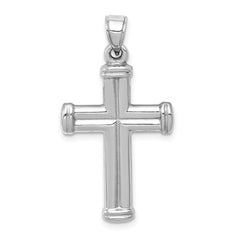 14K White Gold Reversible Crucifix Pendant with Polished Finish Timeless Faith & Elegance