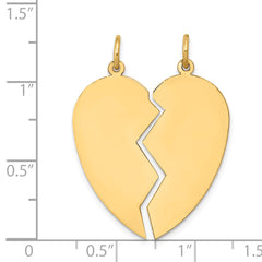 **14K Gold Engravable 2-Piece Heart Charm Set Polished & Symbolic Keepsake by Sophia Jewelers**