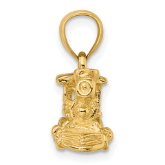14K Gold 3D Locomotive Charm with Polished Finish Timeless Adventure Tribute
