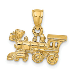 14K Gold 3D Locomotive Charm with Polished Finish Timeless Adventure Tribute