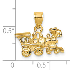 14K Gold 3D Locomotive Charm with Polished Finish Timeless Adventure Tribute