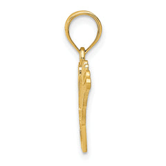 **14K Gold Rabbit Charm Pendant with Solid Cast Design Elegant and Playful Accent**