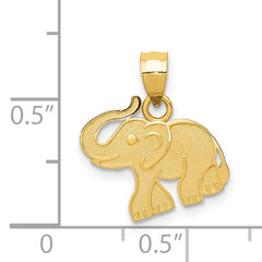 14K Gold Elephant Charm with Solid Cast Design Symbol of Strength and Elegance