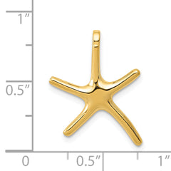 14K Gold Starfish Chain Slide Pendant for Men  Polished Solid Design