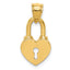 14K Polished Heart Lock Charm