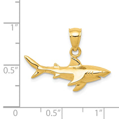 14K Gold Men's Shark Pendant, Solid Casted Design, Bold and Themed