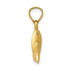 14K Gold Whale Tail Pendant for Men Solid, Casted, Elegant Design
